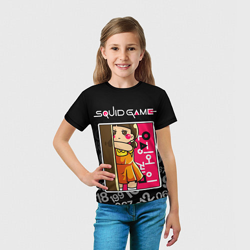Детская футболка ИГРА В КАЛЬМАРА КУКЛА DOLL / 3D-принт – фото 5