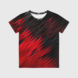 Футболка детская ЧЁРНО КРАСНЫЕ КРАСКИ RED BLACK STRIPES, цвет: 3D-принт