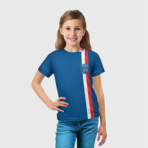 Детская футболка PSG SPORT STRIPES UNIFORM / 3D-принт – фото 5