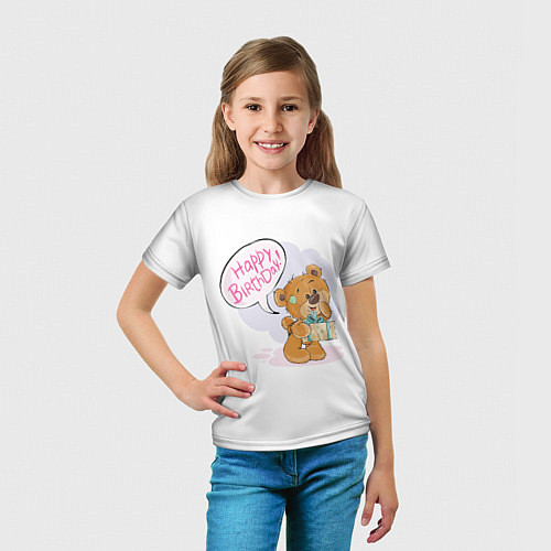 Детская футболка С днем рождения Медвежонок 3 / 3D-принт – фото 5
