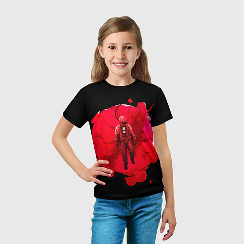 Детская футболка Космонавт на кровавой луне / 3D-принт – фото 5