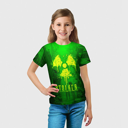 Детская футболка STALKER LOGO RADIATOIN NEON TOXIC / 3D-принт – фото 5