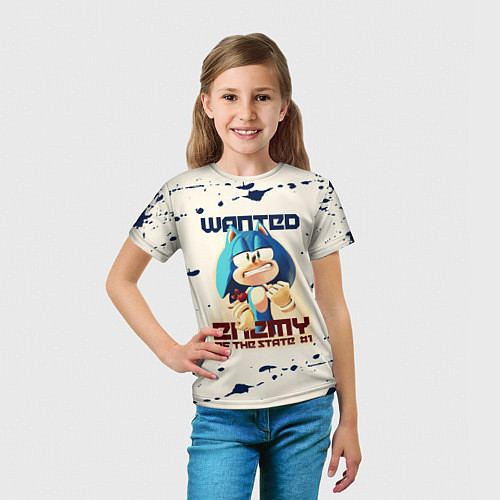 Детская футболка SONIC WANTED СОНИК / 3D-принт – фото 5