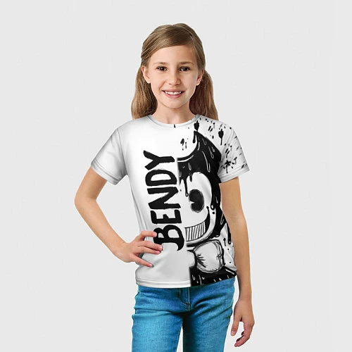 Детская футболка BENDY - БЕНДИ БРЫЗГИ КРАСКИ / 3D-принт – фото 5