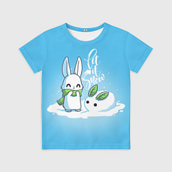 Футболка детская Let it snow Зайчик и снежок, цвет: 3D-принт