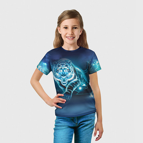 Детская футболка Молниеносный тигр / 3D-принт – фото 5