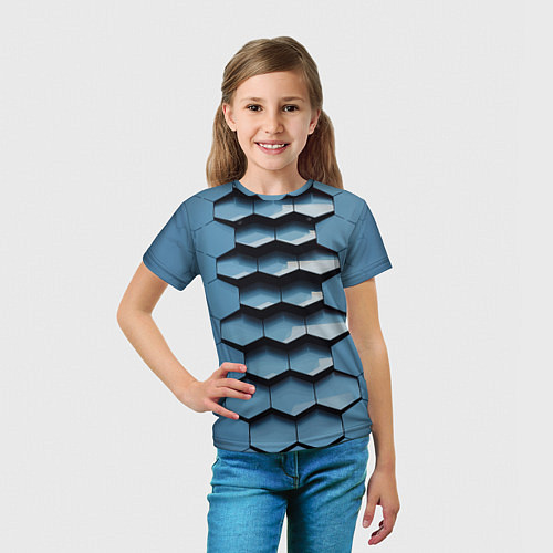 Детская футболка Соты узор авангард / 3D-принт – фото 5