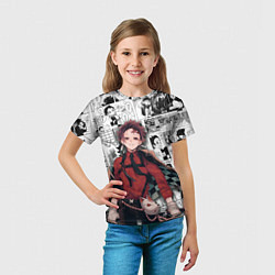 Футболка детская Танджиро Камадо на манге, цвет: 3D-принт — фото 2