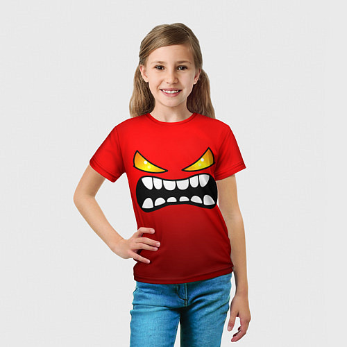 Детская футболка Geometry Dash: Demon Face / 3D-принт – фото 5