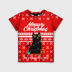 Футболка детская MEOW CHRISTMAS, цвет: 3D-принт