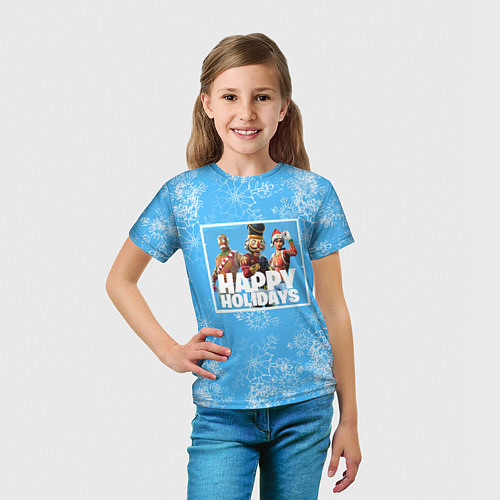 Детская футболка Happy holidays Fortnite / 3D-принт – фото 5