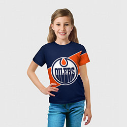 Футболка детская Эдмонтон Ойлерз Edmonton Oilers NHL, цвет: 3D-принт — фото 2
