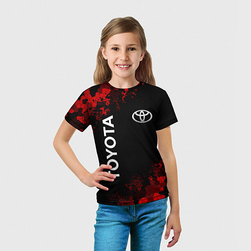 Детская футболка TOYOTA MILITARY PIXEL BLACK RED / 3D-принт – фото 5