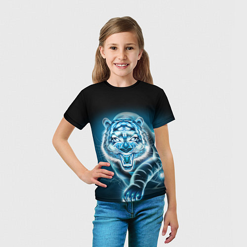 Детская футболка НЕНОНОВЫЙ ТИГР 2022 NEON TIGER NEW YEAR / 3D-принт – фото 5