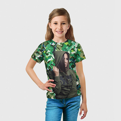 Детская футболка Olga Buzova - camouflage / 3D-принт – фото 5
