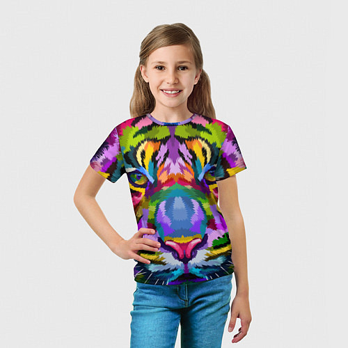 Детская футболка Морда тигра крупным планом / 3D-принт – фото 5