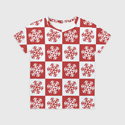 Футболка детская Шахматные Снежинки, цвет: 3D-принт