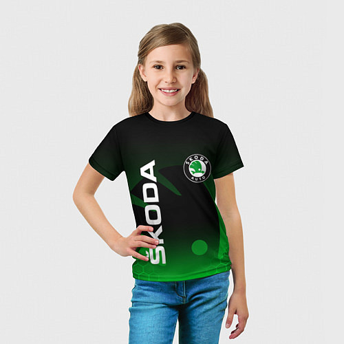 Детская футболка SKODA SPORT GRADIENT ШКОДА СПОРТ / 3D-принт – фото 5