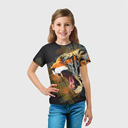 Футболка детская Тигр в гневе, цвет: 3D-принт — фото 2