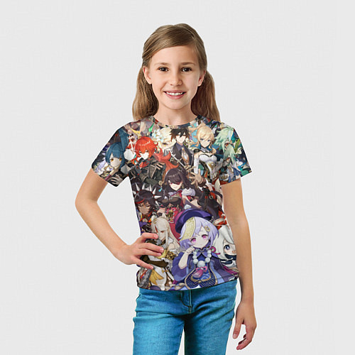 Детская футболка ПЕРСОНАЖИ GENSHIN IMPACT ЦВЕТНОЙ / 3D-принт – фото 5