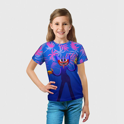 Детская футболка Poppy Playtime Тропические листья / 3D-принт – фото 5