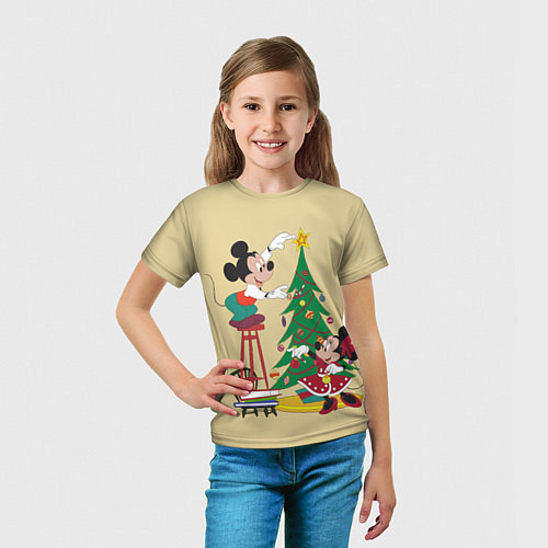 Детская футболка Happy New Year Mickey and Minnie / 3D-принт – фото 5