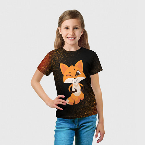 Детская футболка Fox - Winking - Noise / 3D-принт – фото 5