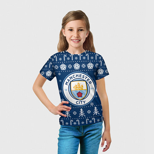 Детская футболка Манчестер Сити Новогодний / 3D-принт – фото 5