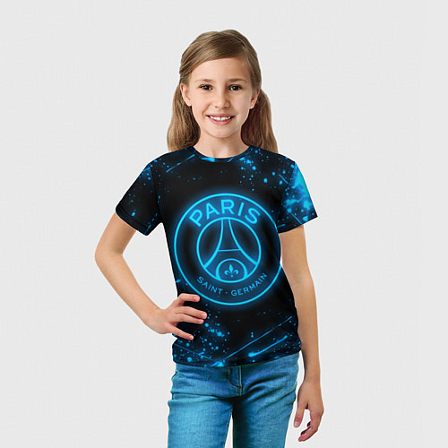 Детская футболка PSG NEON STYLE SPORT ПСГ НЕОН / 3D-принт – фото 5