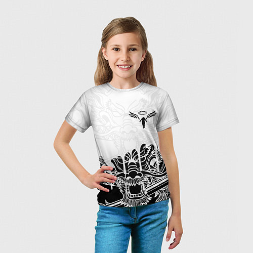 Детская футболка WALHALLA TEAM НА СПИНЕ БЕЛЫЙ ДРАКОН / 3D-принт – фото 5