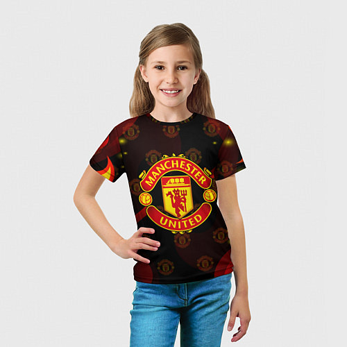 Детская футболка MANCHESTER UNITED FIRE STYLE SPORT ПЛАМЯ / 3D-принт – фото 5