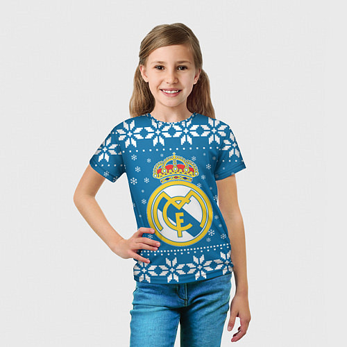 Детская футболка Реал Мадрид Новогодний / 3D-принт – фото 5