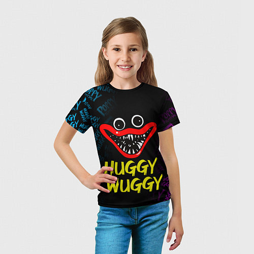 Детская футболка POPPY PLAYTIME ПОППИ ПЛЕЙТАЙМ ХАГГИ ВАГГИ NEON НЕО / 3D-принт – фото 5