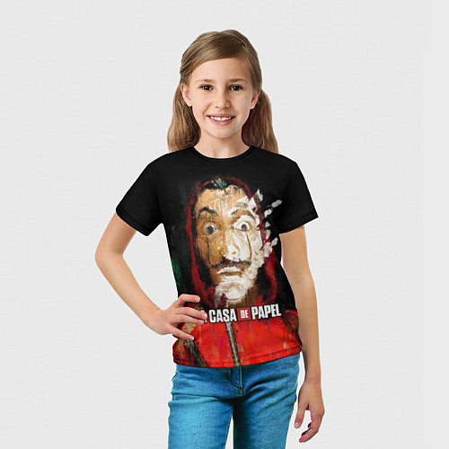 Детская футболка БУМАЖНЫЙ ДОМ РИСУНОК - LA CASA DE PAPEL BELLA CIAO / 3D-принт – фото 5