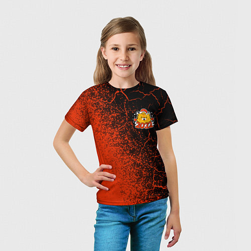 Детская футболка HAPPY NEW YEAR TIGER - CUTE 2022 - Spray / 3D-принт – фото 5