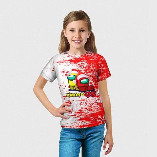 Детская футболка Among Us Новогодний 2022 / 3D-принт – фото 5