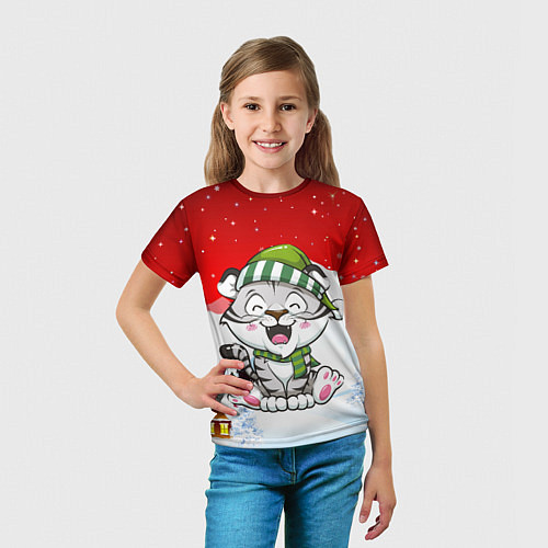 Детская футболка Милый тигренок Новый 2022 год / 3D-принт – фото 5