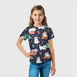 Футболка детская Новогодние Котята 2022, цвет: 3D-принт — фото 2