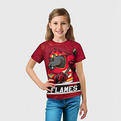Футболка детская Калгари Флэймз, Calgary Flames, цвет: 3D-принт — фото 2