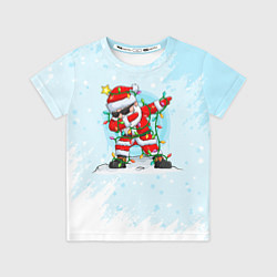 Футболка детская Santa Dabbing в гирлянде, цвет: 3D-принт