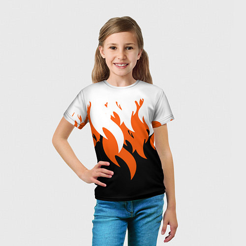 Детская футболка Оранжевый Огонь / 3D-принт – фото 5
