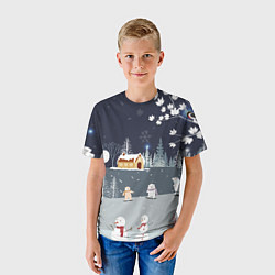 Футболка детская Снеговики и Мишки 2022, цвет: 3D-принт — фото 2