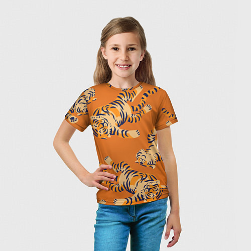 Детская футболка Тигр паттерн / 3D-принт – фото 5