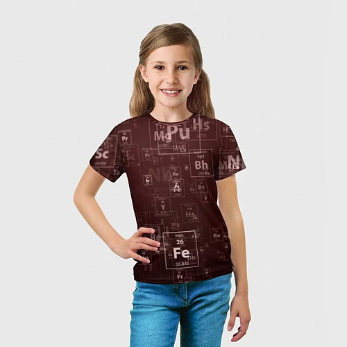 Детская футболка Fe - Таблица Менделеева / 3D-принт – фото 5