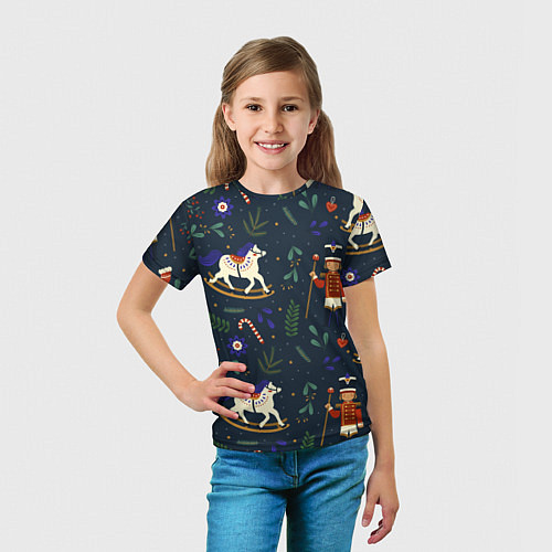 Детская футболка Щелкунчик паттерн с лошадкой / 3D-принт – фото 5