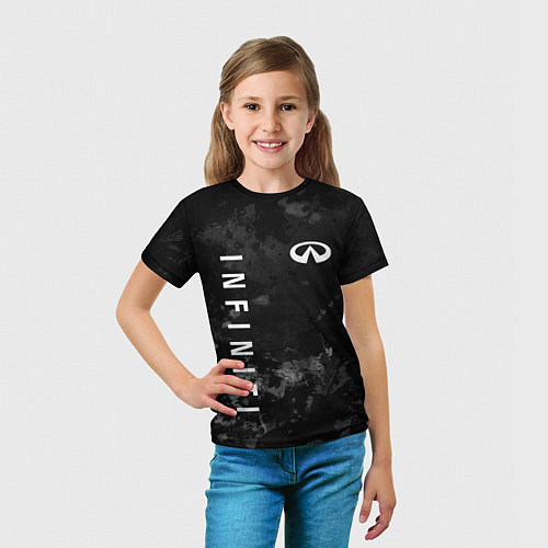 Детская футболка Infiniti, Инфинити Черно серый фон / 3D-принт – фото 5