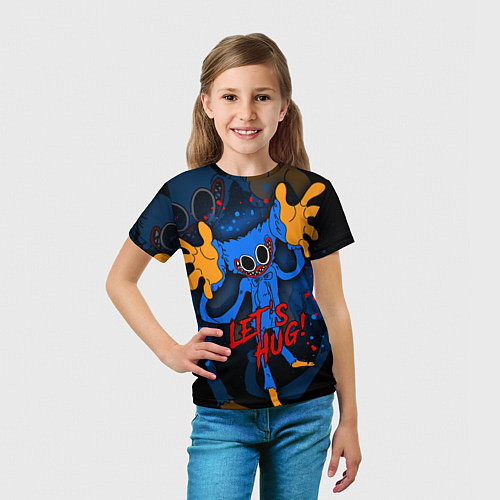 Детская футболка Huggy Wuggy - Poppy Playtime, / 3D-принт – фото 5