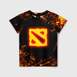 Футболка детская DOTA 2 FIRE LOGO ДОТА 2 ОГНЕННЫЙ ЛОГО, цвет: 3D-принт