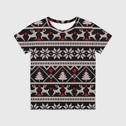 Футболка детская DEER SWEATER СВИТЕР С ОЛЕНЯМИ, цвет: 3D-принт
