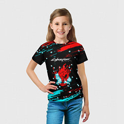 Футболка детская Cyberpunk 2077 Белый снег, цвет: 3D-принт — фото 2